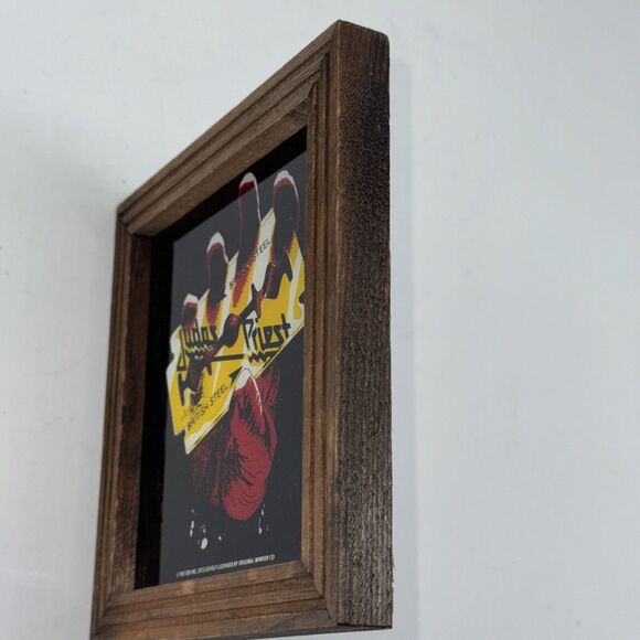 VNTG 1982 Judas Priest British Steel Etched Original Mirror Carnival Game Prize - Picture 8 of 8